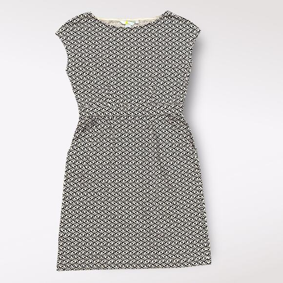 Boden Phoebe Black Pink‎ Cotton A-Line Geometric Mini Dress Size US 4P Preppy - Picture 1 of 10